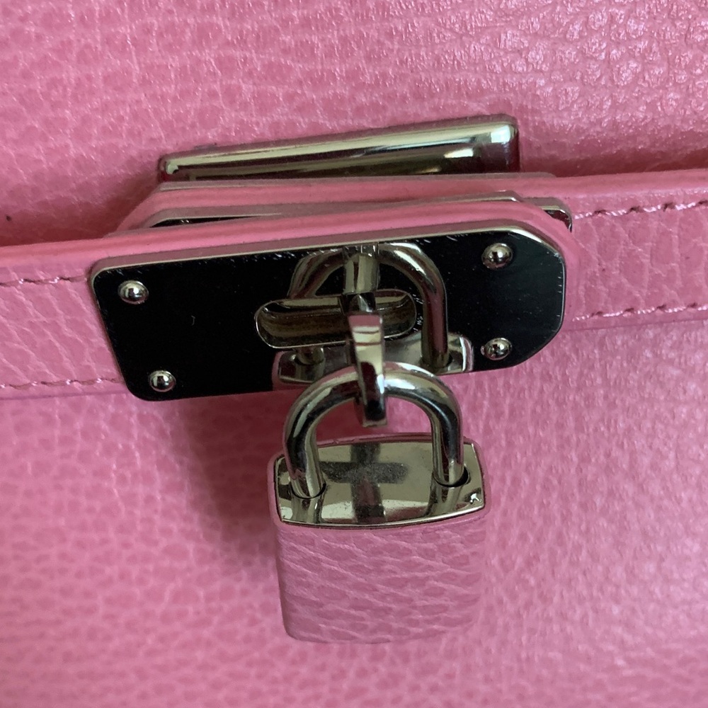 Vintage JASPER CONRAN Pink Leather Satchel with dust bag. - Picture 4 of 16